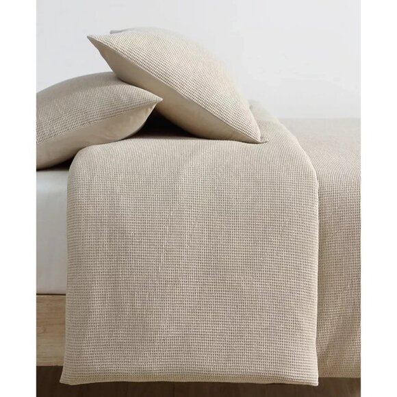 Calvin Klein Microwaffle Melange 3Pc Duvet Cover Set Queen MSRP $295 - Picture 2 of 5